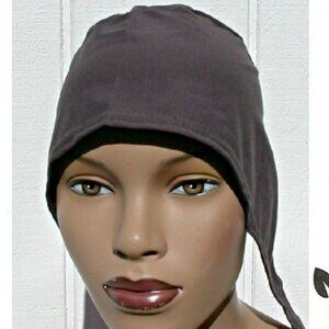 Dark Grey Cotton Tie Back Bonnet